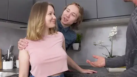 Lovely blond lady is hotwife on her beau for some cash