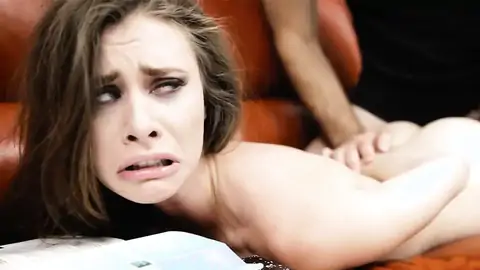 Stepdaughter Anya Olsen is disciplined by her father's hard-on