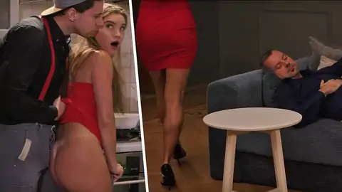 Russian lady with long hair and meaty ass gets nailed