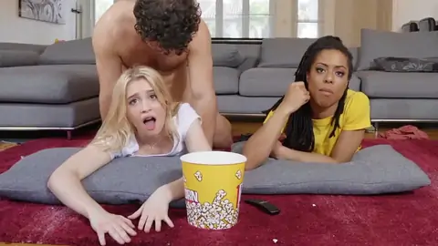 Kira Noir is pulverized while her platinum-ash-blonde mate is next to her